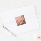Bloemrozen Antique Handgeschrift Vierkante Sticker (Envelop)