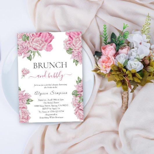 Bloemrozen Brunch en bubbels Kaart