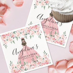 Bloemrozen Roze Quinceanera Servet