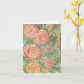 Bloemrozen Watercolor Blankokaart Kaart (Gele Bloem)