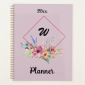 Bloemrozen waterverf typografie tekst planner (Voorkant)