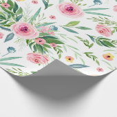 Bloemrozenpatroon Cadeaupapier (Hoek)