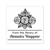 Bloemruis boeket 'Uit de bibliotheek van' Monogram Zelfinktende Stempel (Design)