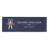 Bloemschaar - Navy Blue Hair Stylist Naambadge (Voorkant)