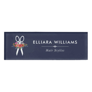 Bloemschaar - Navy Blue Hair Stylist Naambadge