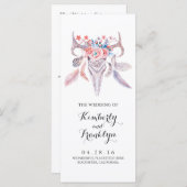 Bloemschedel Boho waterverf huwelijksprogramma's Programmakaart (Voorkant / Achterkant)