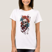 Bloemschedel en octopus t-shirt (Voorkant)