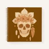 Bloemschedel Halloween Boho Notitieboek (Voorkant)