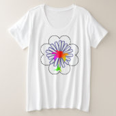 bloemschepping grote maat t-shirt (Design voorkant)