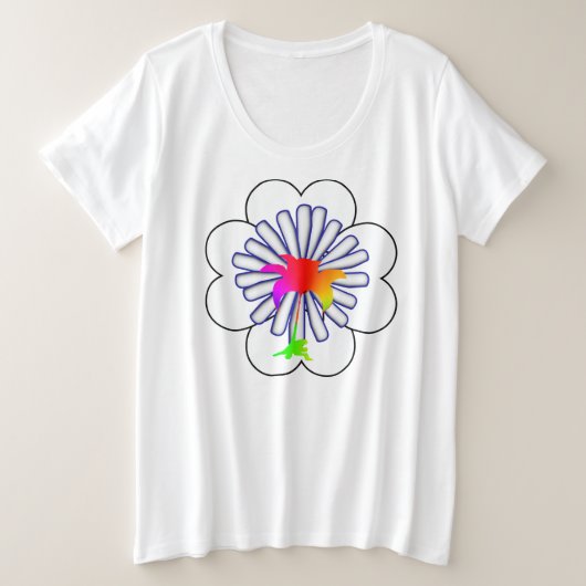 bloemschepping grote maat t-shirt (Design voorkant)