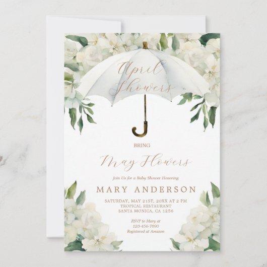 Bloemscherm april buien brengen may bloemen kaart (Voorkant)