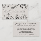 Bloemschets Beige Beige Handtekening botanisch Visitekaartje (Voorkant / Achterkant)