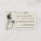 Bloemschets Elegant handgetekend girale papier Visitekaartje (Achterkant)