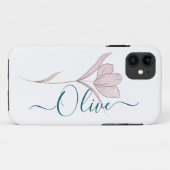 Bloemschets waterverf gepersonaliseerd Case-Mate iPhone case (Achterkant (horizontaal))