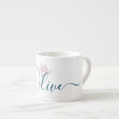 Bloemschets waterverf gepersonaliseerd espresso kop (Voorkant rechts)