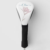 Bloemschets waterverf gepersonaliseerd golfheadcover (Voorkant)