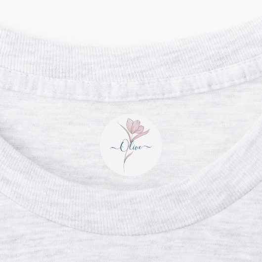 Bloemschets waterverf gepersonaliseerd labels (Aangebracht)