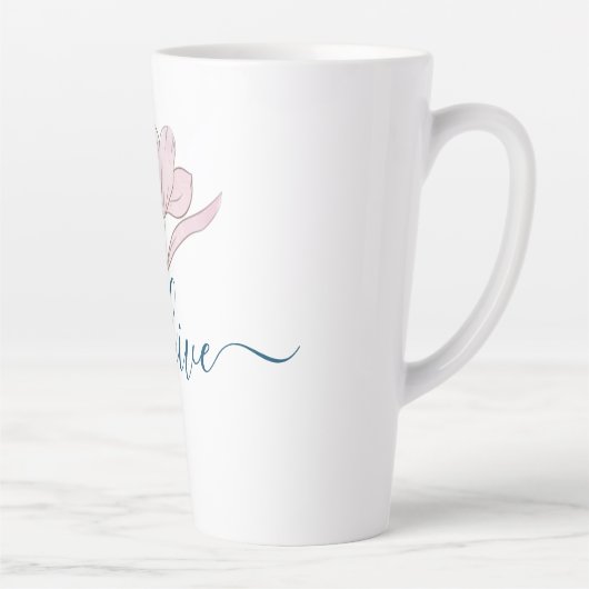 Bloemschets waterverf gepersonaliseerd latte mok (Rechts)