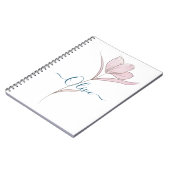 Bloemschets waterverf gepersonaliseerd notitieboek (Linkerzijde)