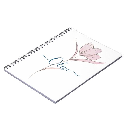 Bloemschets waterverf gepersonaliseerd notitieboek (Linkerzijde)