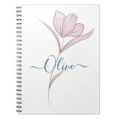Bloemschets waterverf gepersonaliseerd notitieboek (Voorkant)