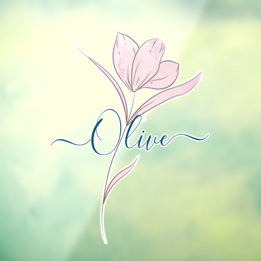 Bloemschets waterverf gepersonaliseerd raamsticker (Vel 3)