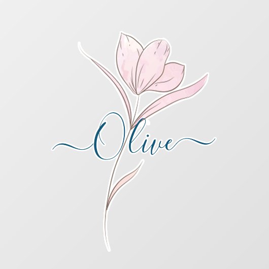 Bloemschets waterverf gepersonaliseerd raamsticker (Vel)