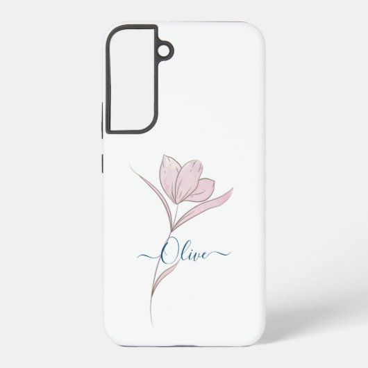 Bloemschets waterverf gepersonaliseerd samsung galaxy hoesje (Achterkant)