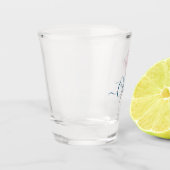 Bloemschets waterverf gepersonaliseerd shot glas (Links)