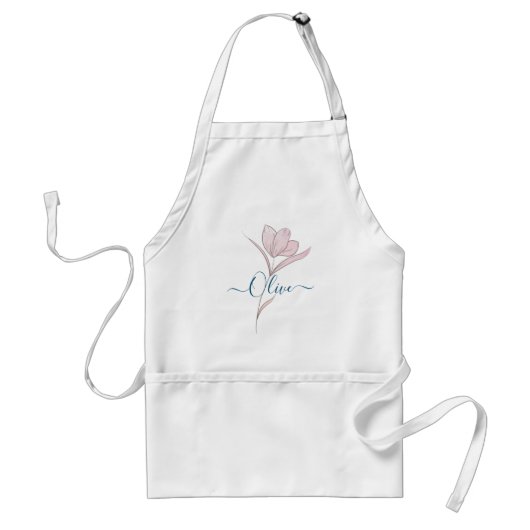 Bloemschets waterverf gepersonaliseerd standaard schort (Voorkant)