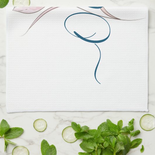 Bloemschets waterverf gepersonaliseerd theedoek (Gevouwen)