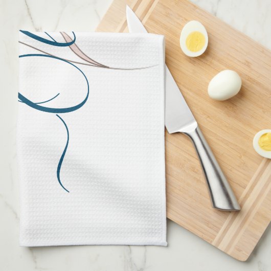 Bloemschets waterverf gepersonaliseerd theedoek (Quarter Fold)