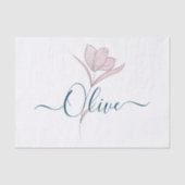 Bloemschets waterverf gepersonaliseerd tissuepapier (Voorkant)