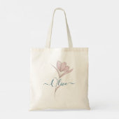Bloemschets waterverf gepersonaliseerd tote bag (Achterkant)