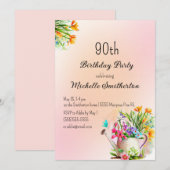 Bloemschikken 90ste Verjaardagsfeestje Kaart (Voorkant / Achterkant)