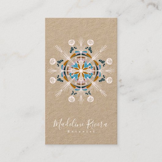 Bloemschikken Bloemist Yoga Boho Mandala Kraft Visitekaartje (Voorkant)