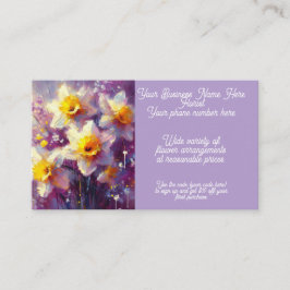 Bloemschikken Daffodil Paarse geel Visitekaartje