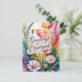 Bloemschikking Countryside Greetings Briefkaart (Staand voorkant)