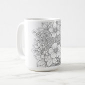 Bloemschikking kunst koffiemok (Voorkant links)