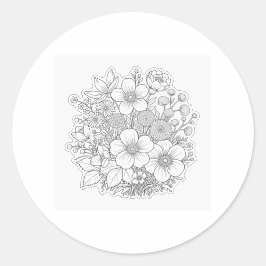 Bloemschikking kunst ronde sticker (Voorkant)