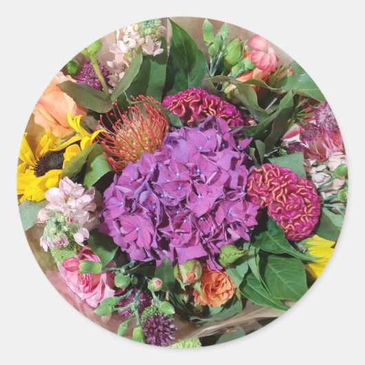 Bloemschikking Ronde Sticker (Voorkant)
