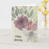 Bloemschikking Verjaardagskaart Kaart (Gele Bloem)
