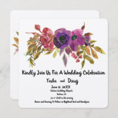 Bloemschikking Watercolor Bruiloft Kaart (Voorkant / Achterkant)