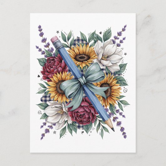 Bloemschikleraar briefkaart (Voorkant)
