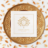 Bloemschild kam monogram, grens bruiloft goud folie servetten