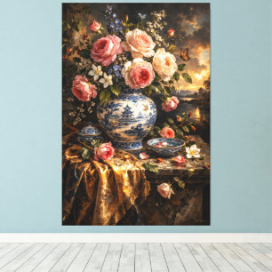 Bloemschilderij 002 Nederlands vintage Canvas Afdruk