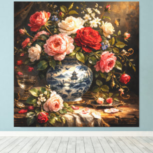 Bloemschilderij 003 Nederlandse vintage Canvas Afdruk