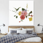 Bloemschilderij Japanse Bloem Canvas Afdruk (Insitu (Slaapkamer))
