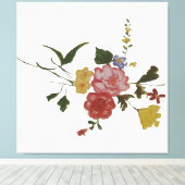 Bloemschilderij Japanse Bloem Canvas Afdruk (Insitu (Houten vloer))
