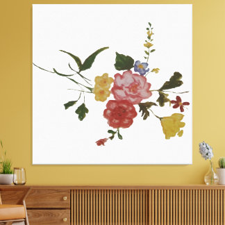 Bloemschilderij Japanse Bloem Canvas Afdruk